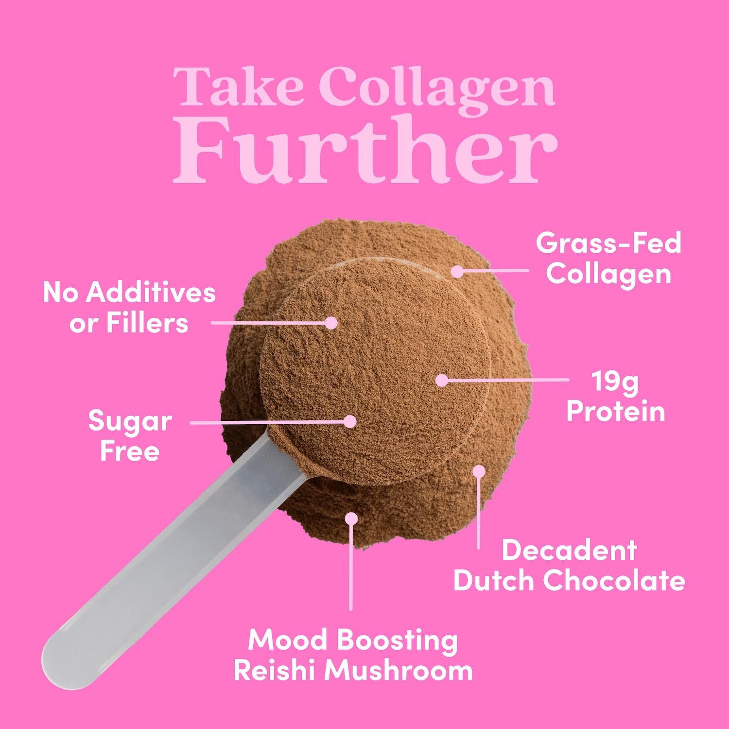 Further Food Chocolate Collagen Powder mixed in milk offers a delicious boost.