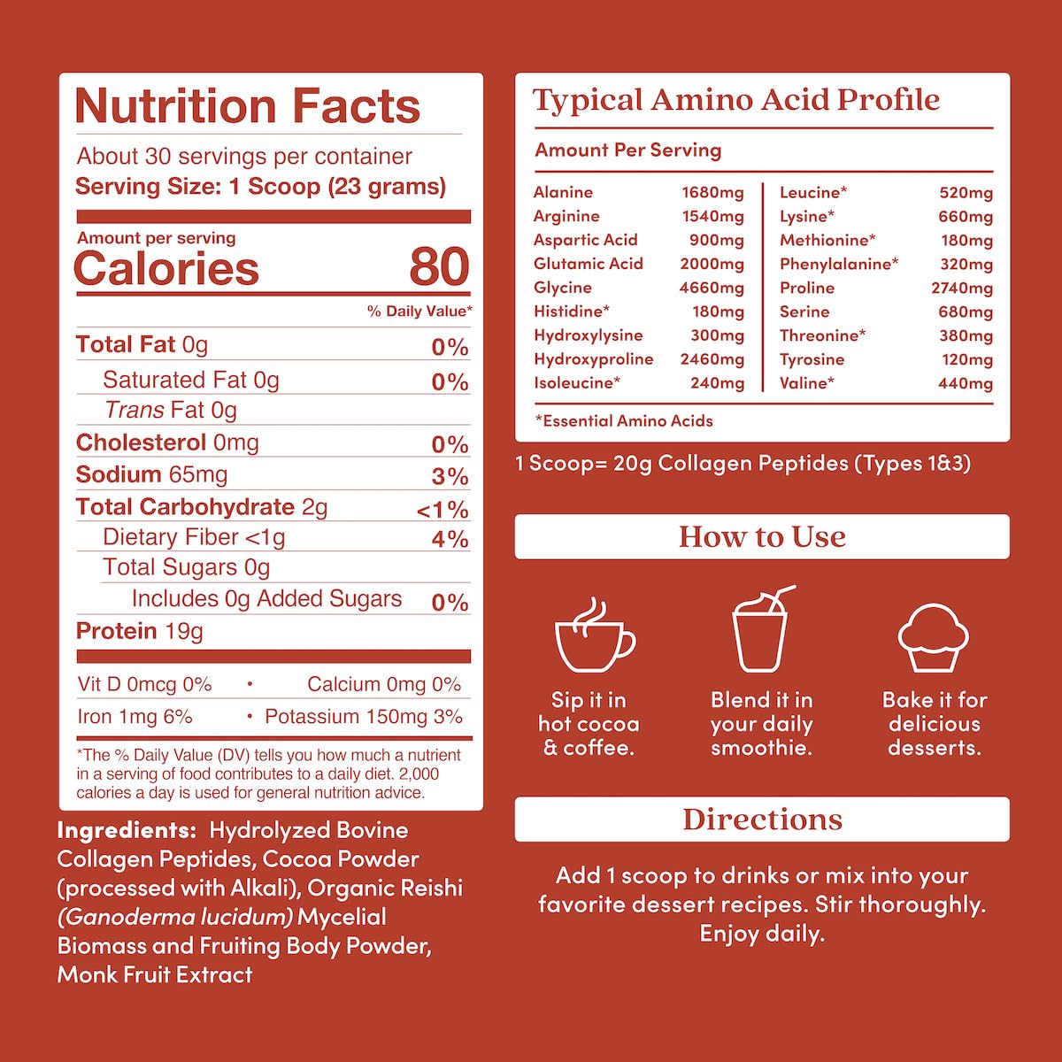 Further Food Chocolate Collagen Powder with scoop allows precise daily intake.