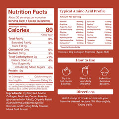 Further Food Chocolate Collagen Powder with scoop allows precise daily intake.