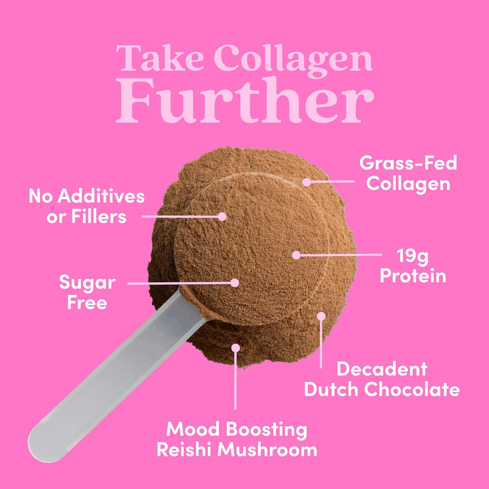 Further Food Chocolate Collagen Shake Mix: ideal addition to smoothies or coffee.