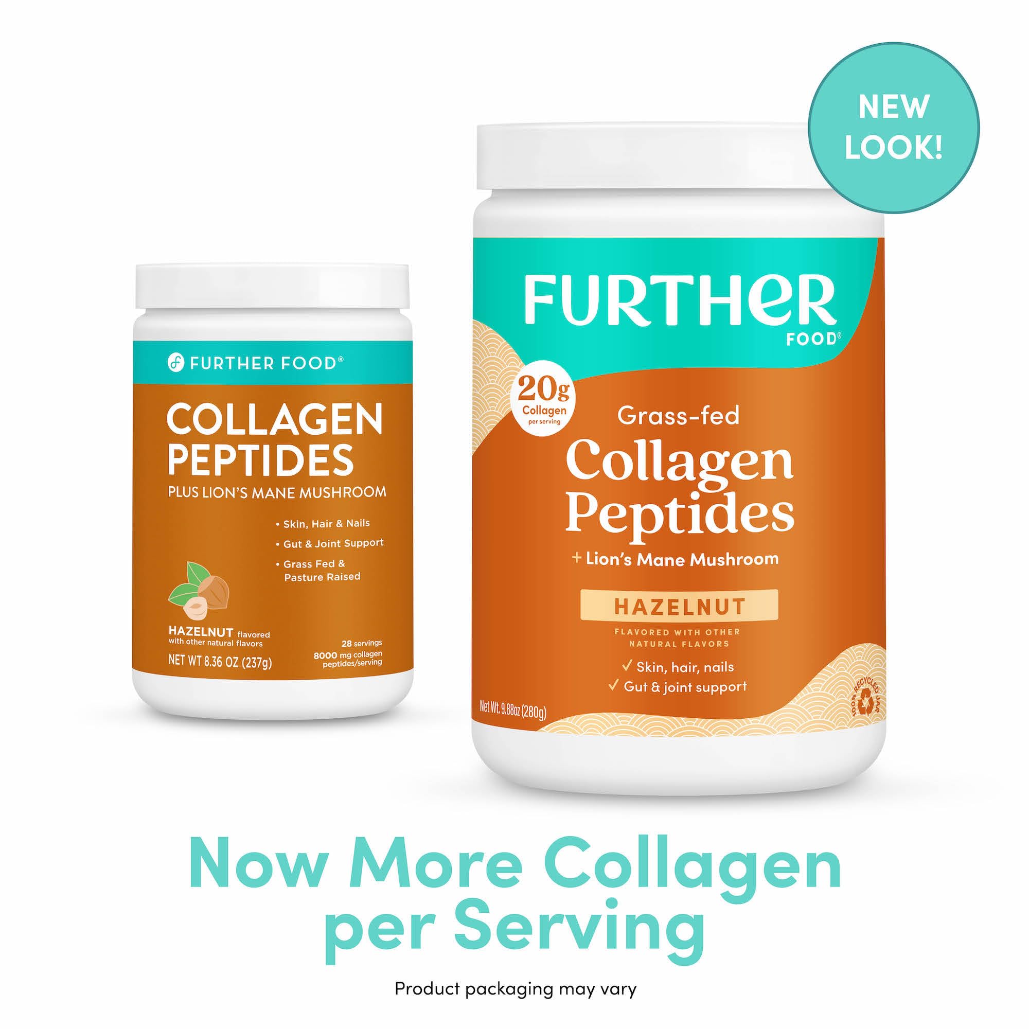 Further Food collagen scoop demonstrates convenient portioning for daily use.