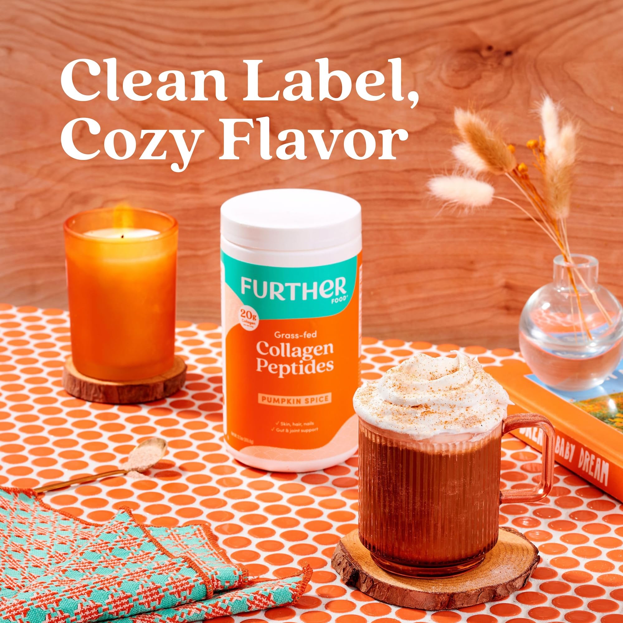 Further Food Cozy coffee mix with pumpkin spice for a warm autumn vibe.