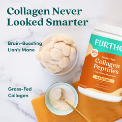 Further Food hazelnut collagen coffee mug showing easy mixing into hot beverages.