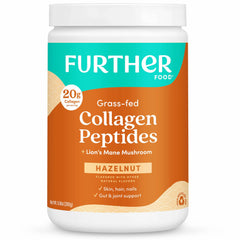 Further Food hazelnut collagen tub with creamy powder for daily skin and joint support.