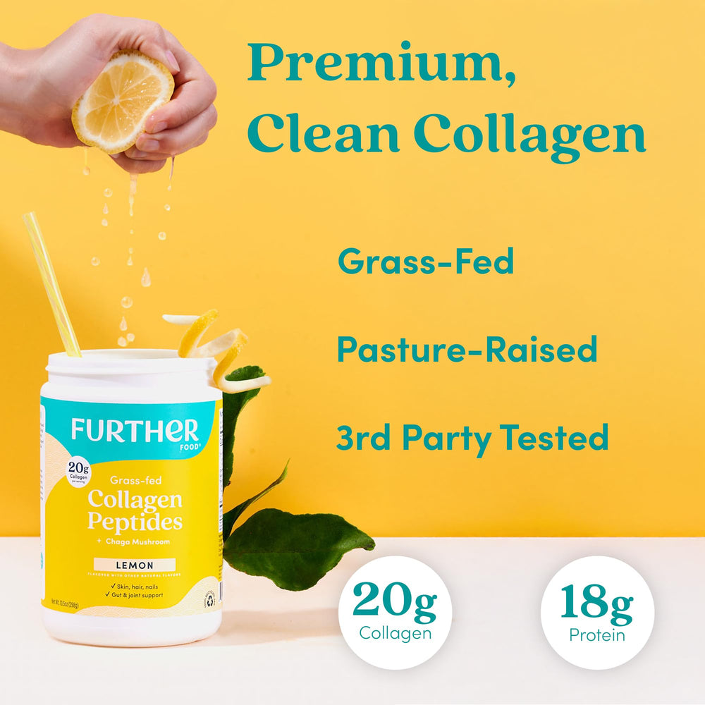 Lemon collagen powder dissolving in water for a smooth, zesty drink