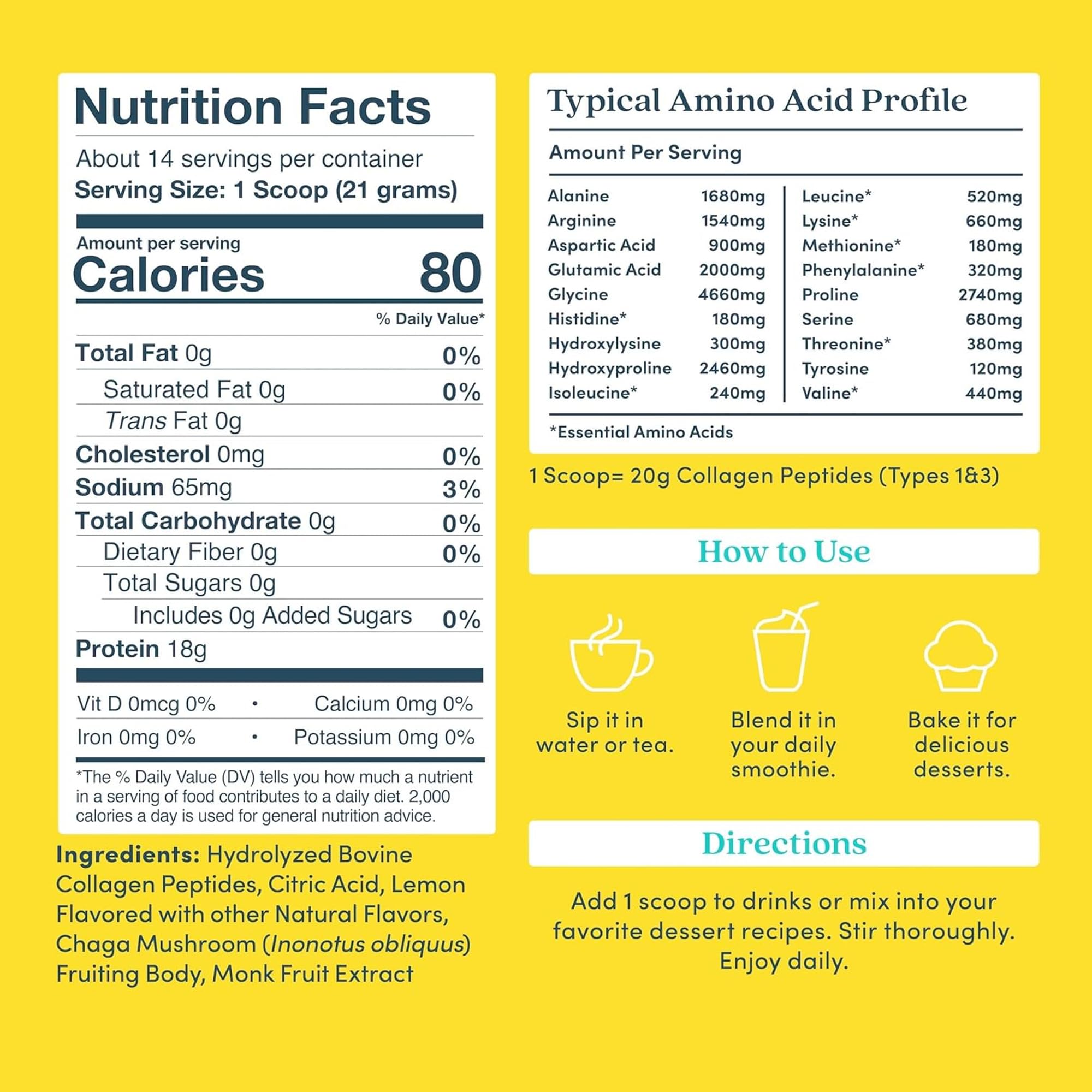 Scoop of Further Food Lemon Collagen in a glass for daily protein boost