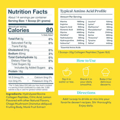 Scoop of Further Food Lemon Collagen in a glass for daily protein boost