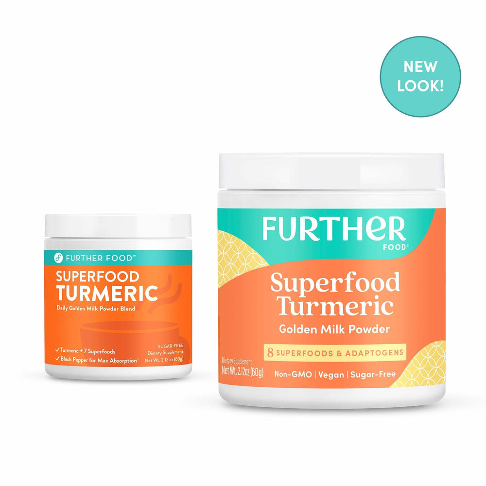 Scoop of Further Food turmeric powder for quick daily boost.