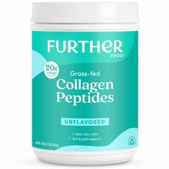 Further Food unflavored collagen peptides powder bottle for versatile daily use and skin support.