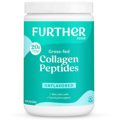 Further Food unflavored collagen powder bottle, grass-fed formula for daily beauty and joint support.
