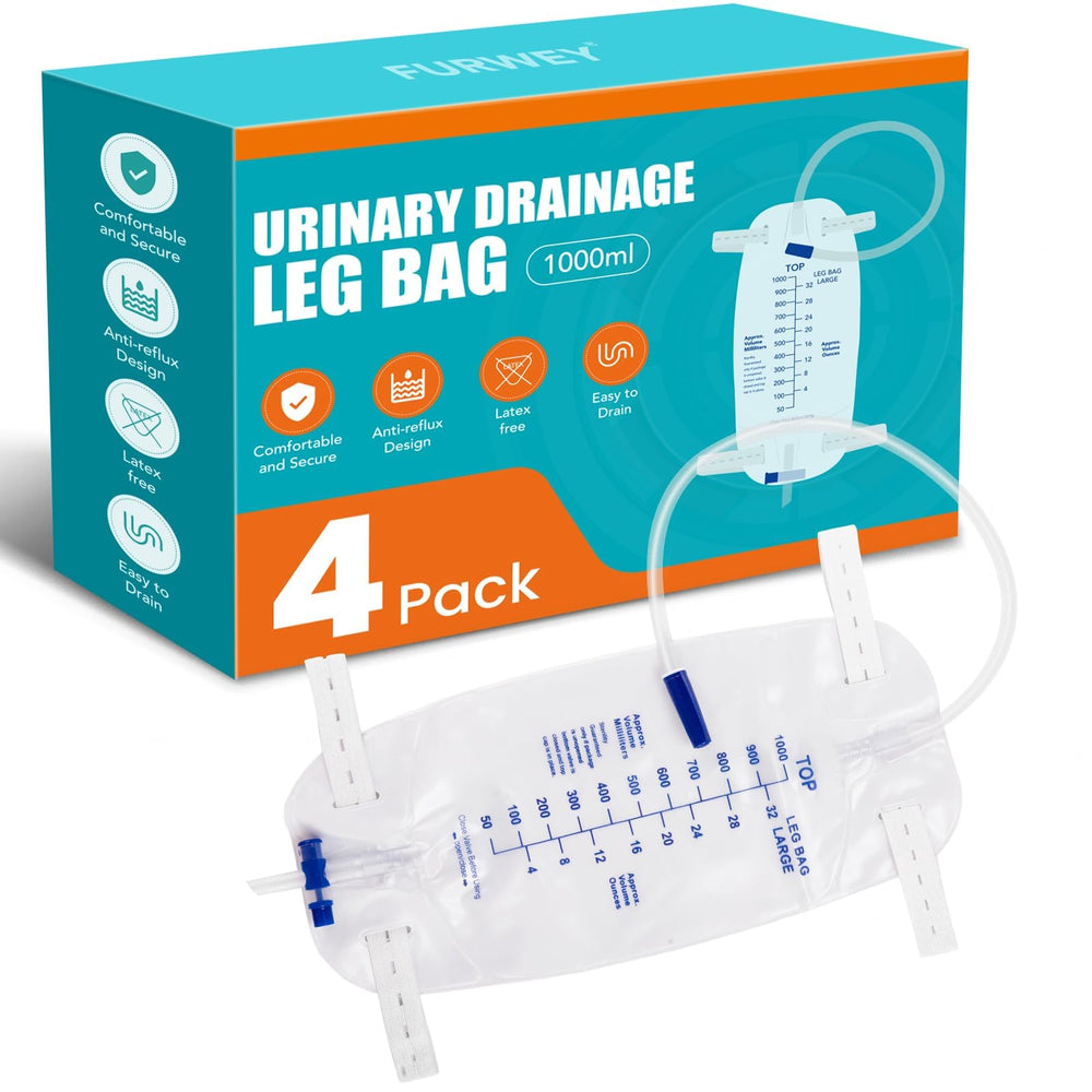 FURWEY urine leg bag assembly with 1000 ml capacity for secure drainage.
