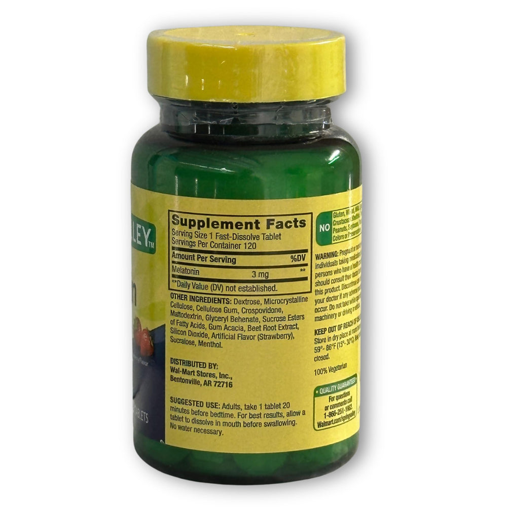 Fusion Shop Store melatonin 120-tablet pack, long-lasting sleep aid supply.