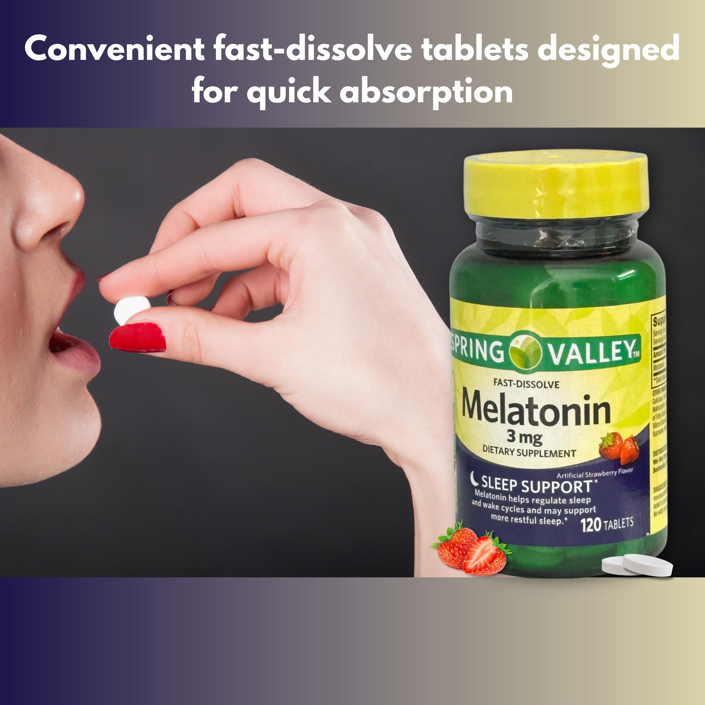 Fusion Shop Store melatonin 3 mg vegetarian formula, gluten-free and artificial color-free.