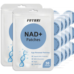 FUTHRI NADpatch packaging front shows vegan patches for daily vitality.