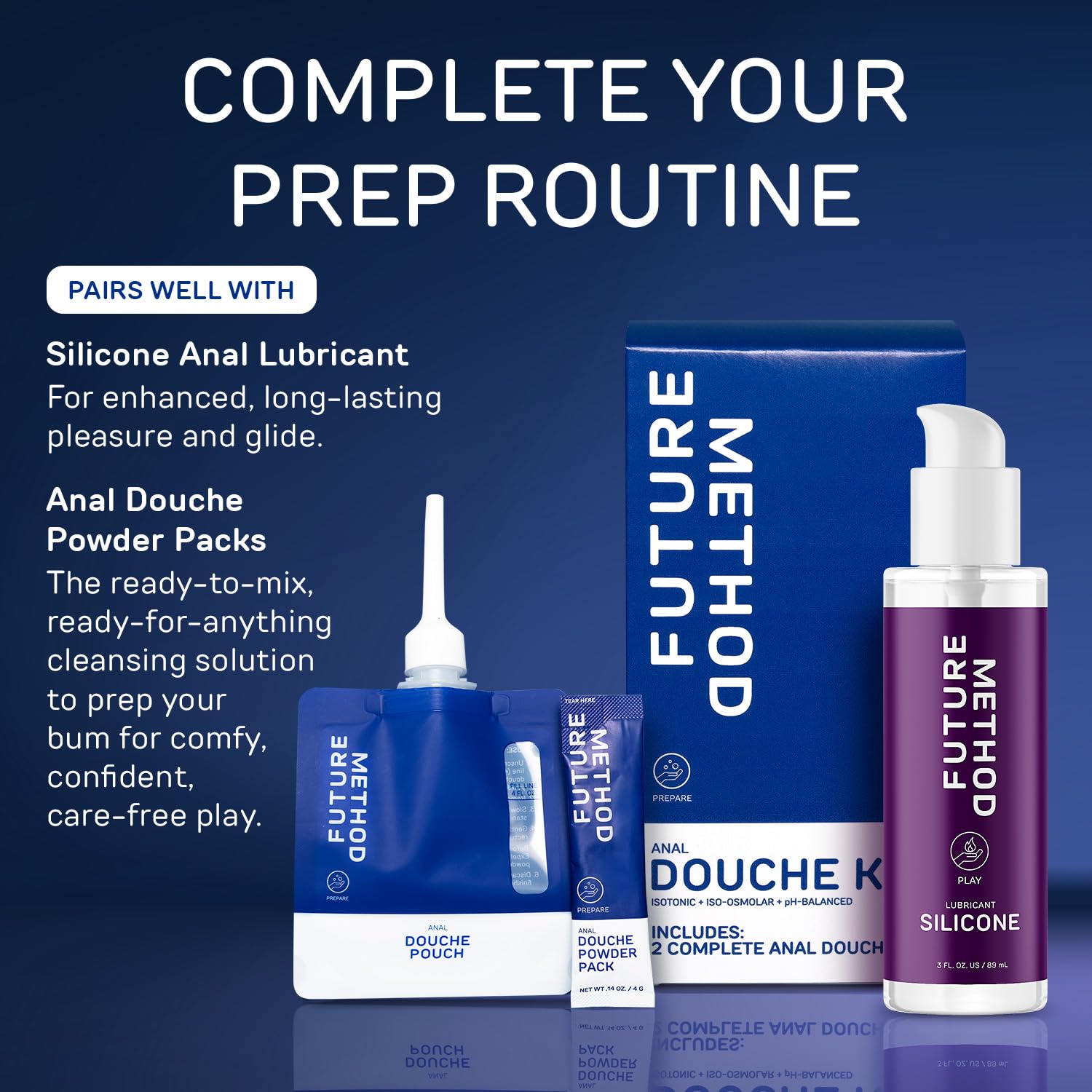 Future Method Anal Douche packaging shows all-in-one kit convenience.
