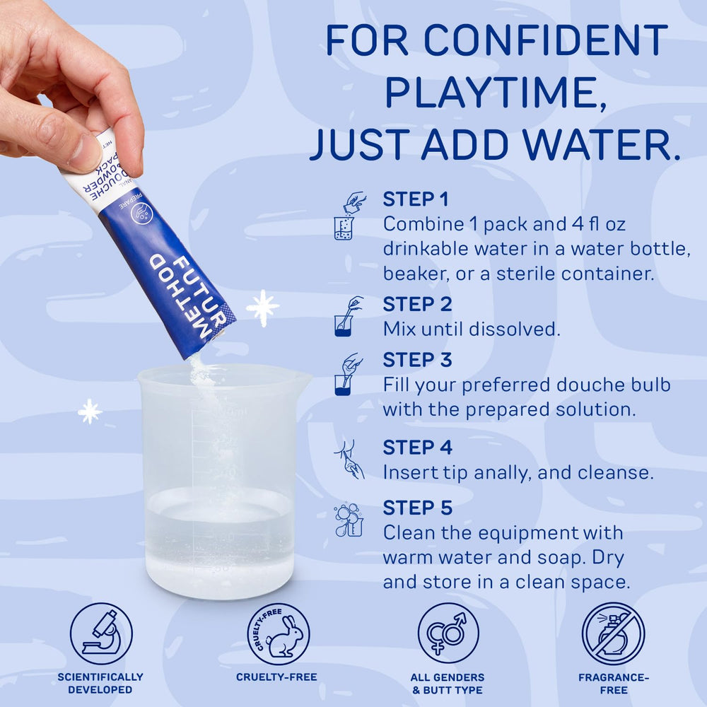 Future Method travel packs illustrate compact anal cleansing on the go.