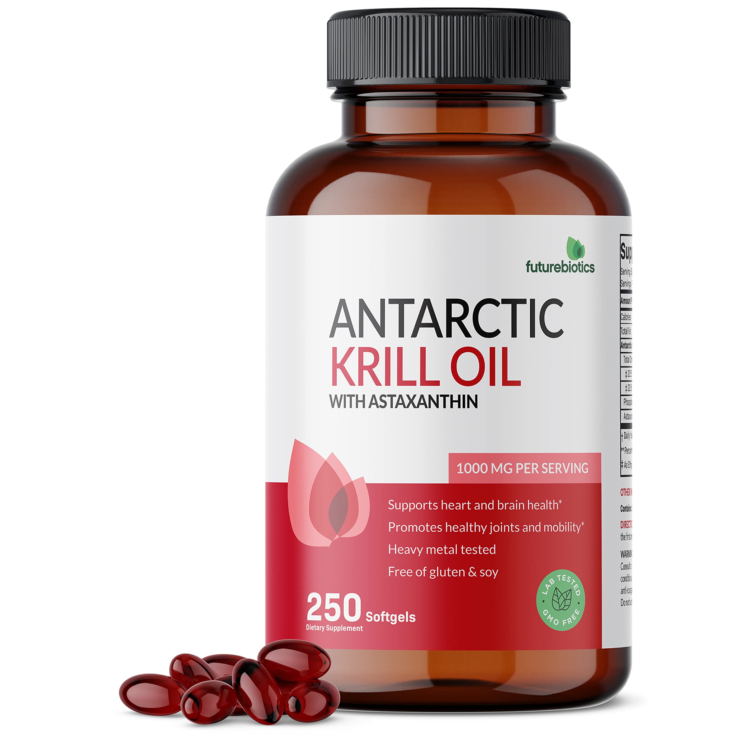 Futurebiotics Antarctic Krill Oil lab-testing graphic signals purity and safety checks