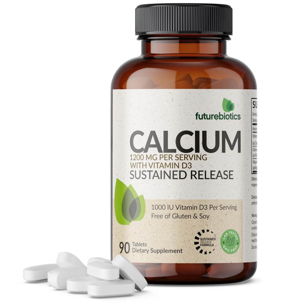 Futurebiotics Calcium 1200mg sustained-release bottle for steady daily calcium