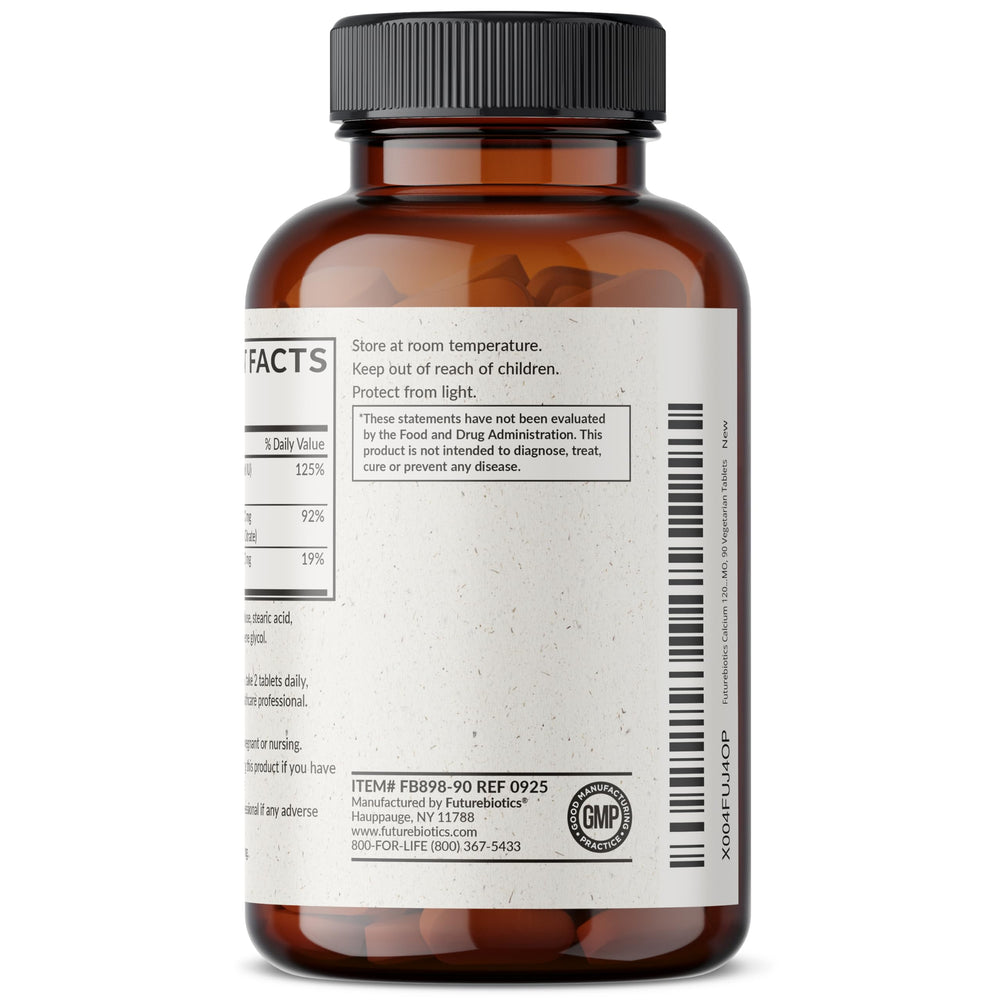 Futurebiotics Calcium dosage chart image explaining serving details