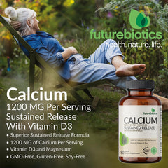 Futurebiotics Calcium tablets closeup for easy daily intake