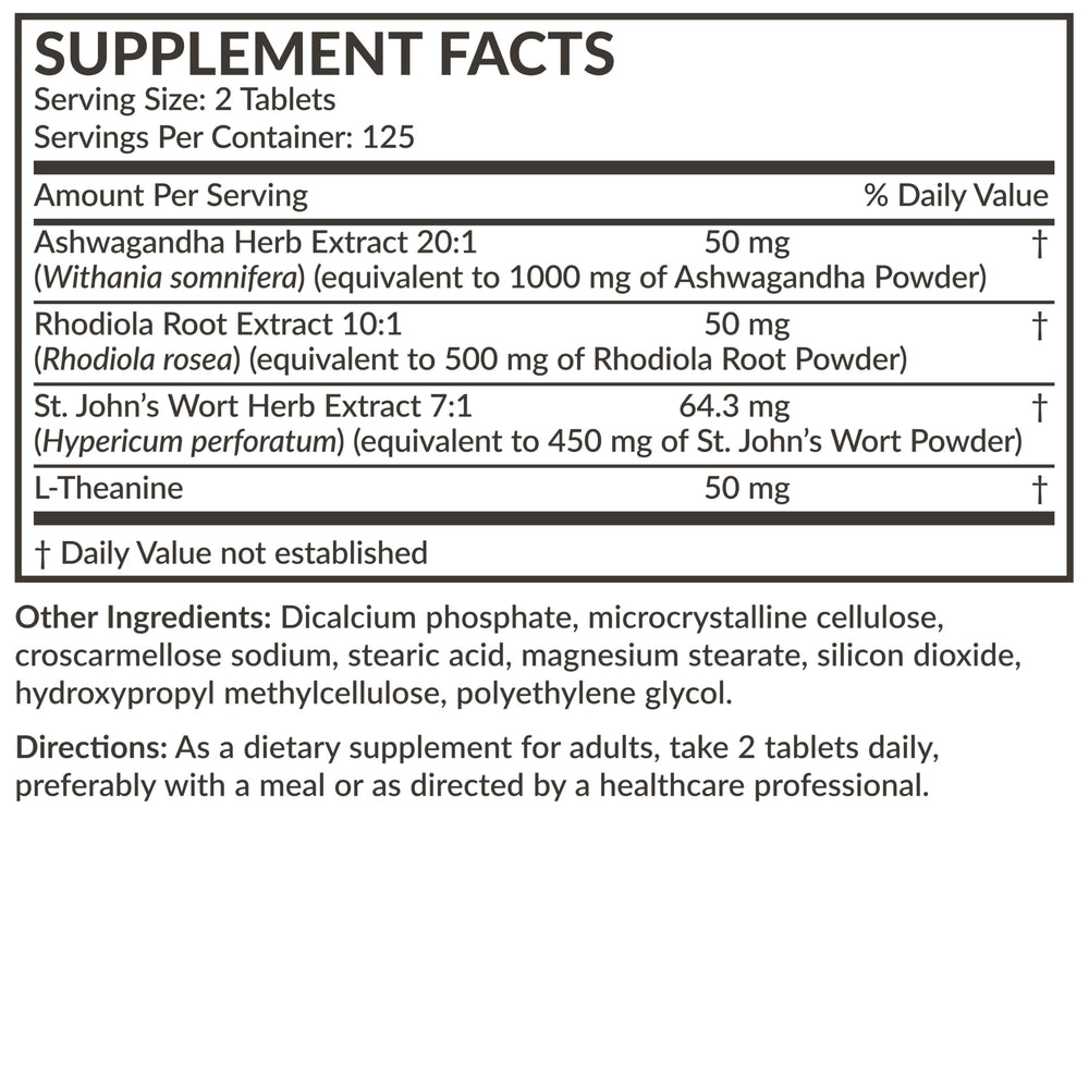L-Theanine section on the Chill Pill label signaling focus-friendly calm.