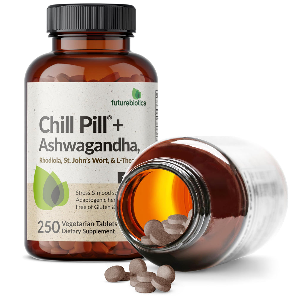 Chill Pill Rhodiola section on the label emphasizing balanced calm.