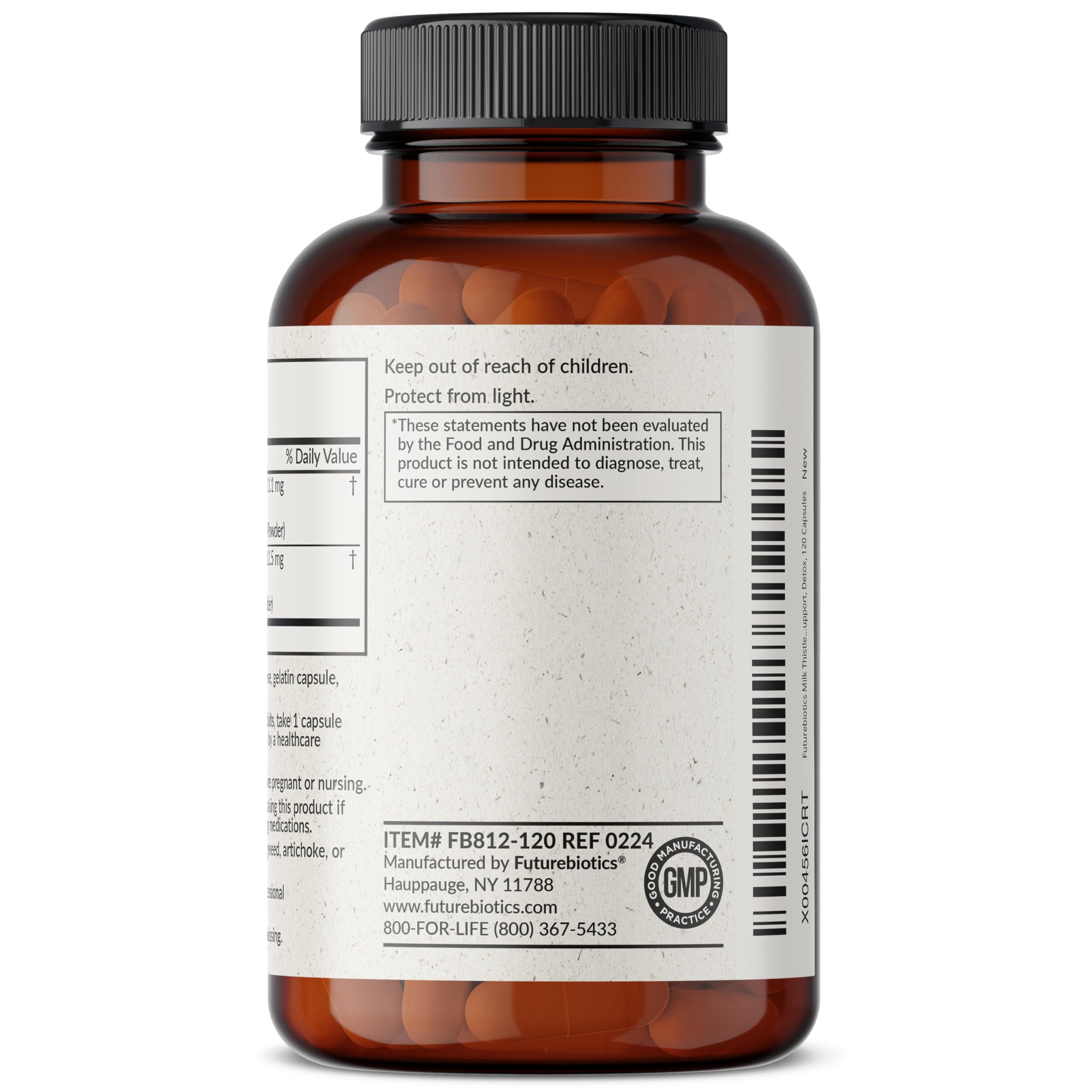 Detalle de etiqueta de Futurebiotics Cardo Mariano
