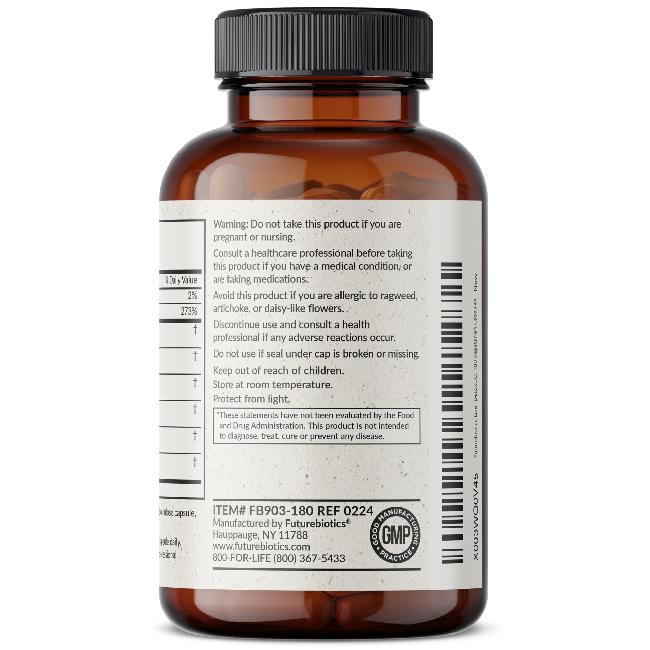 Futurebiotics Liver Detox bottle with dandelion root for daily wellness routine