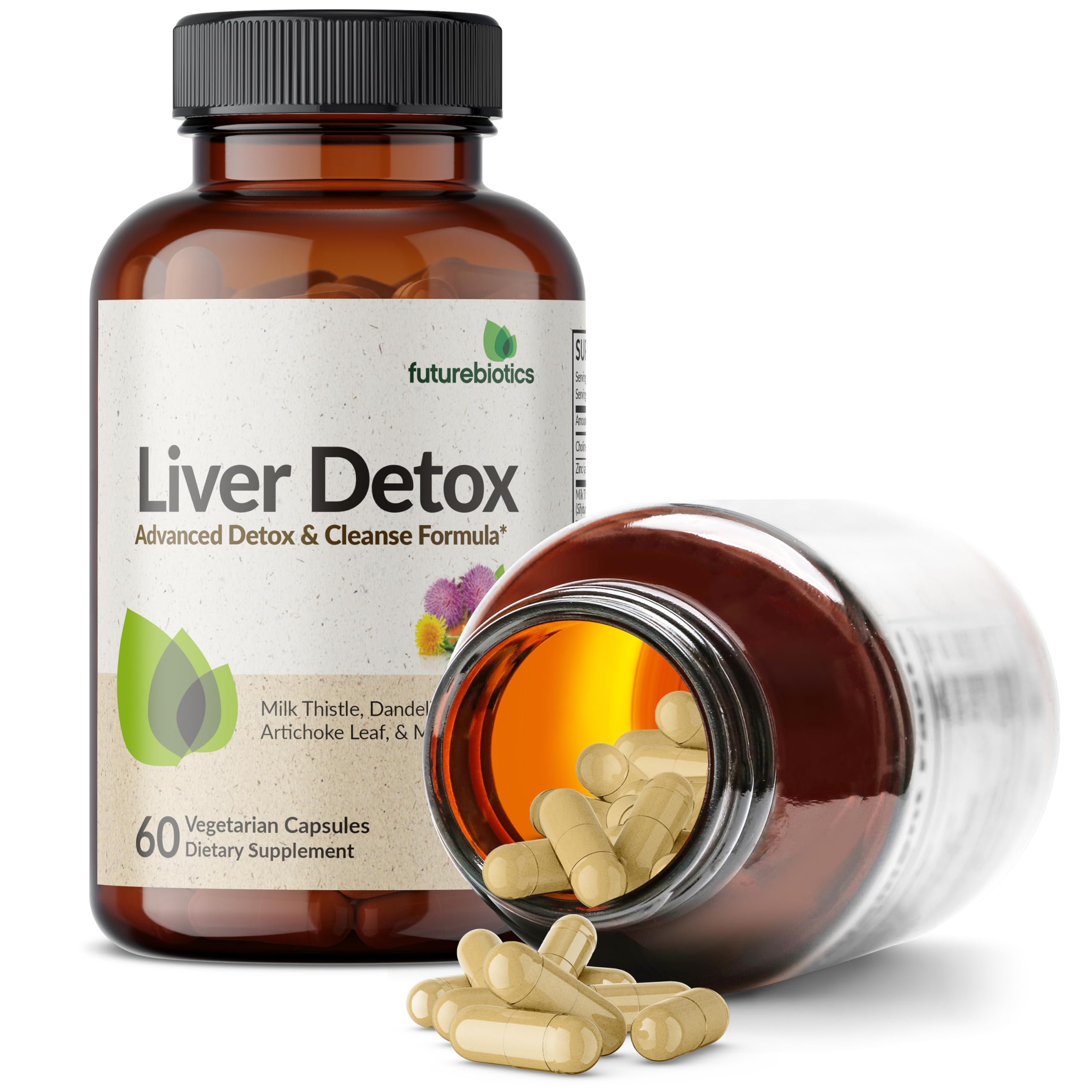 Cardo mariano en Futurebiotics Liver Detox como ingrediente clave para el hígado.