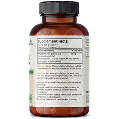 Futurebiotics Longjack Tongkat Ali capsules close-up with 1200 mg per serving.