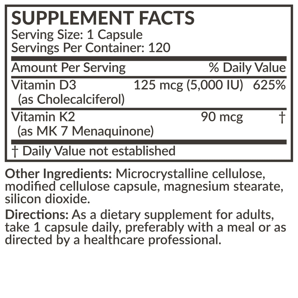 Futurebiotics Vitamin K2 MK-7 with D3 bottle in background for lifestyle use