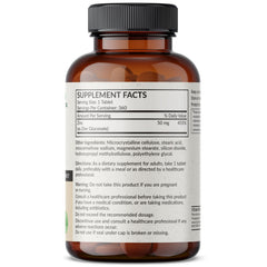 Futurebiotics Zinc 50mg tablets close-up highlighting potent vegan formula.
