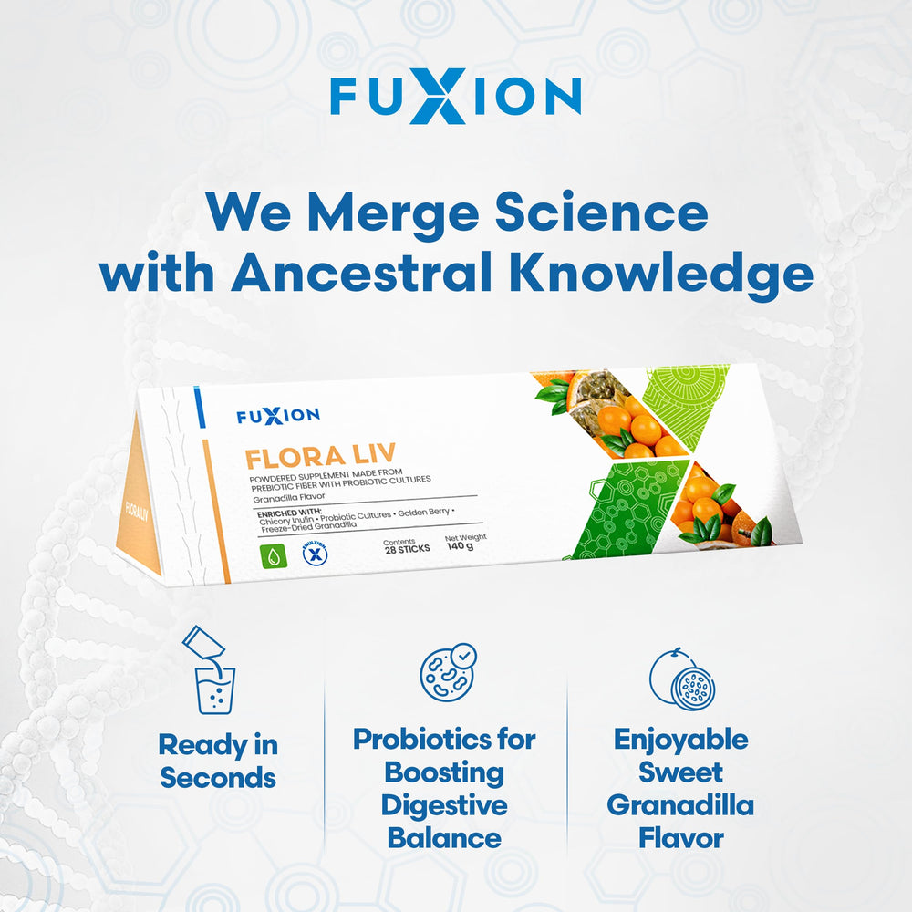 FuXion Flora Liv sticks ingredients box for informed choices