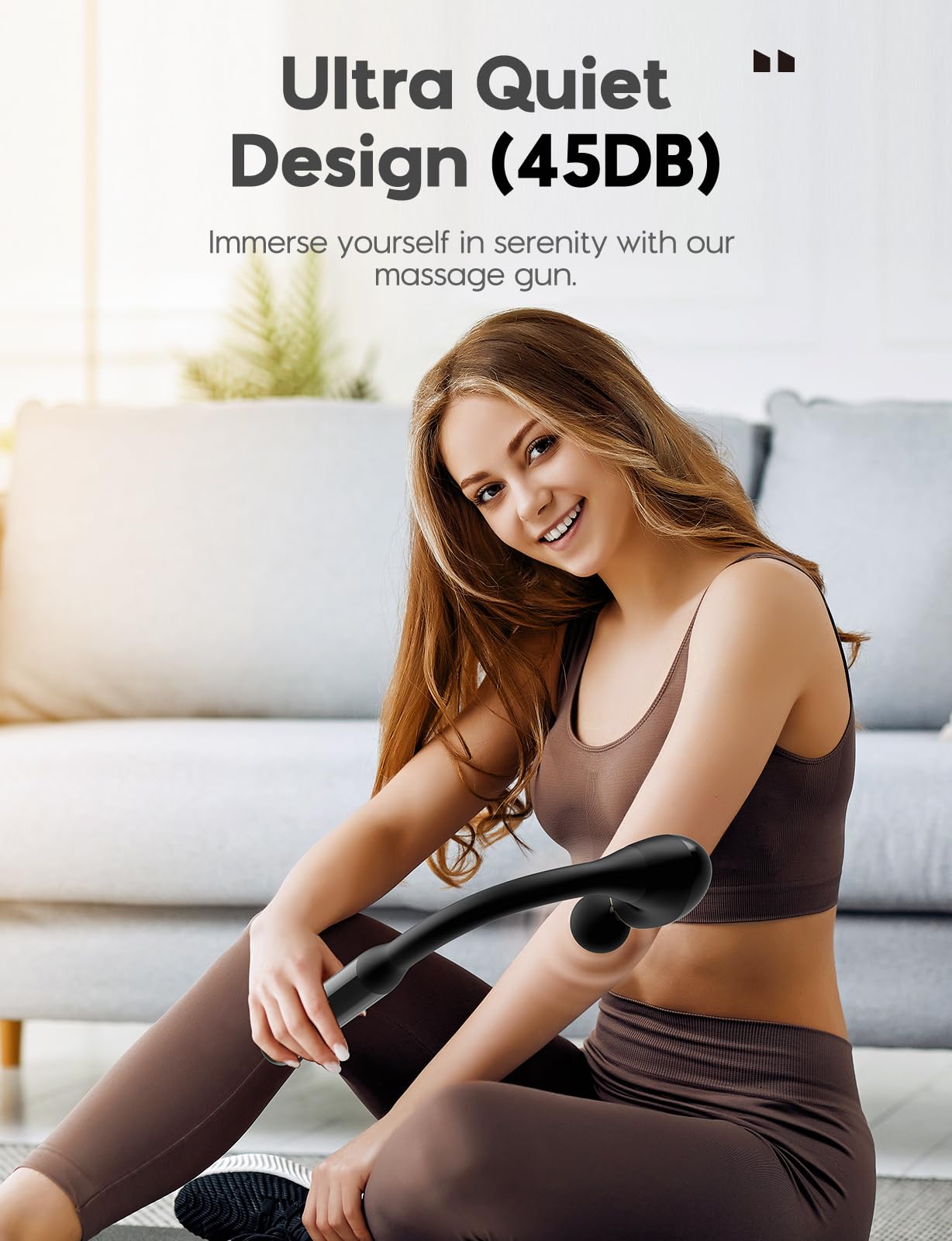 FVZ ultra quiet massage gun operates quietly during workouts