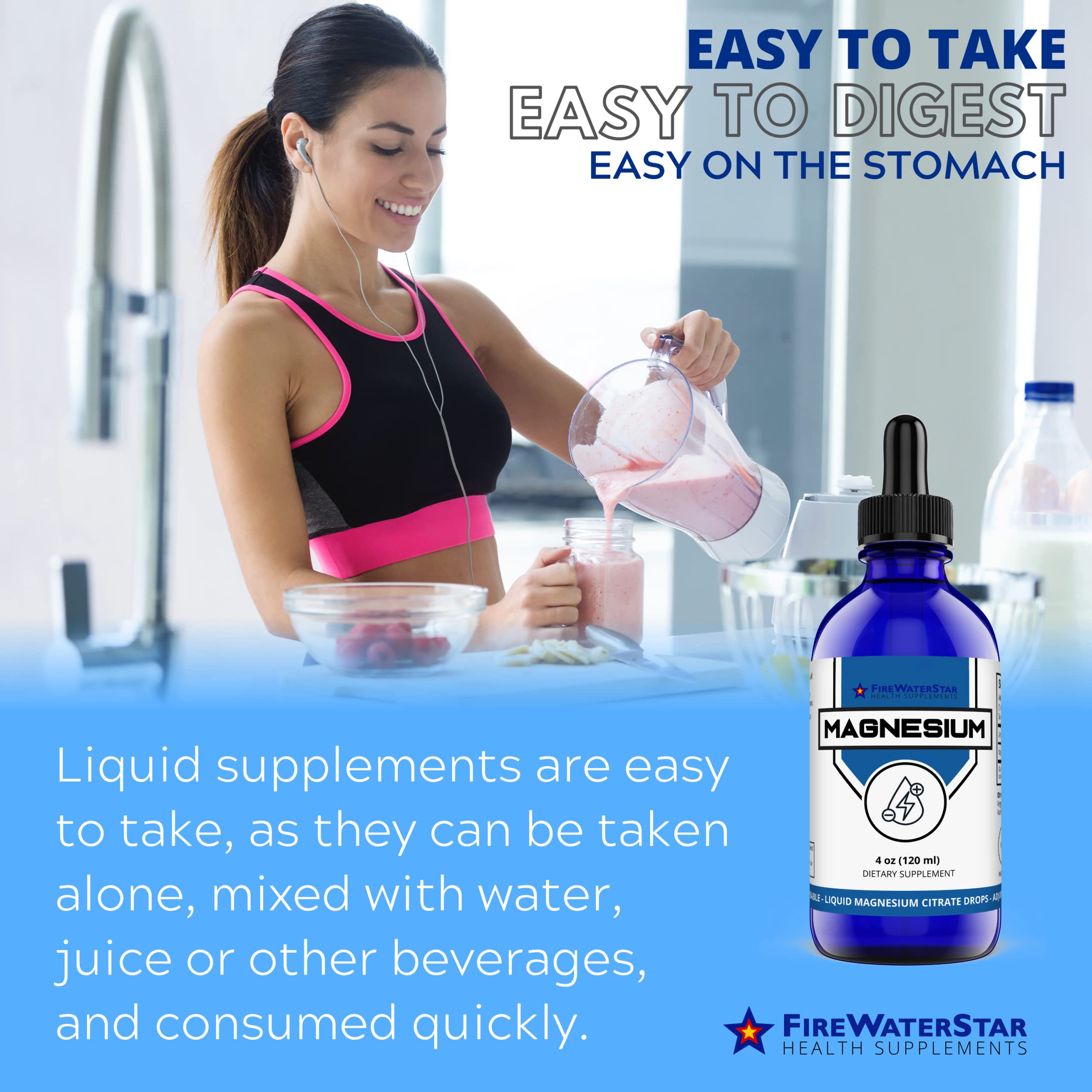 FWS Magnesium Citrate Liquid Drops dropper dispensing dose