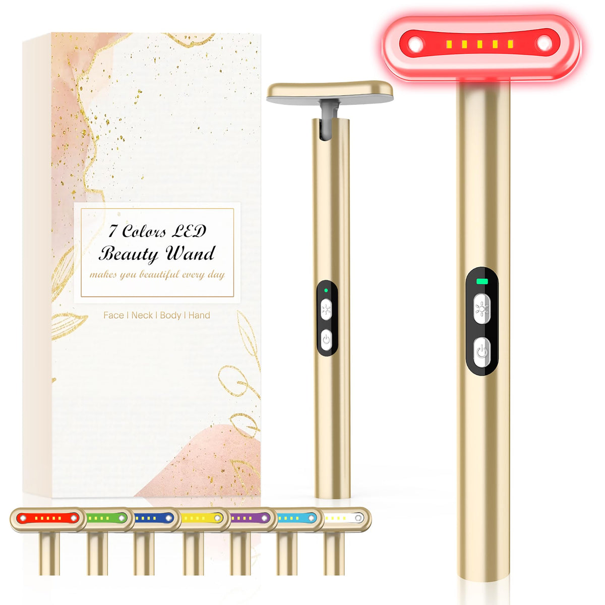 Fxtiaa red light wand on the face for smoother skin and at‑home use.