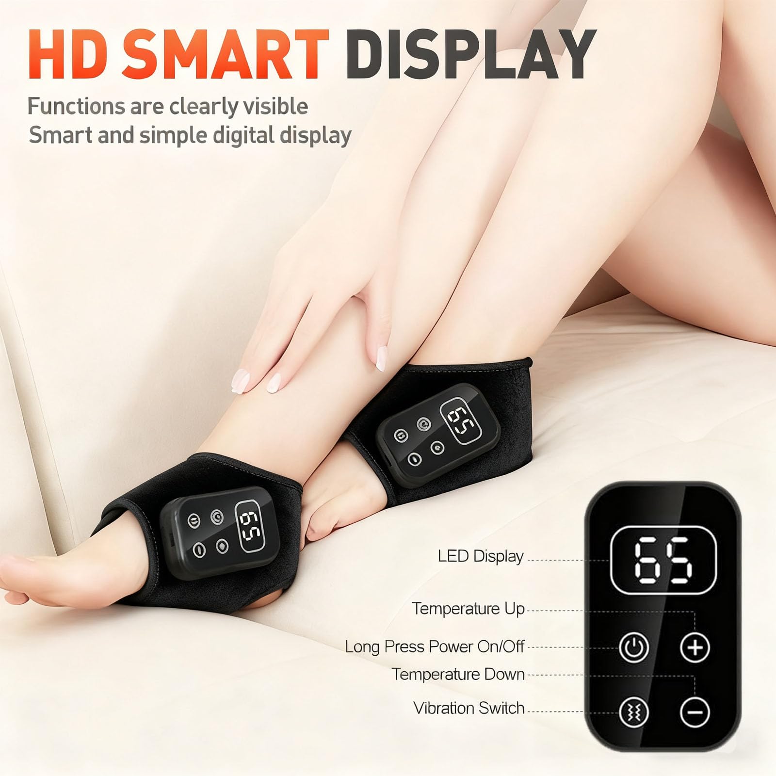 FYFTNMZ foot massager side view highlights portable wireless design.
