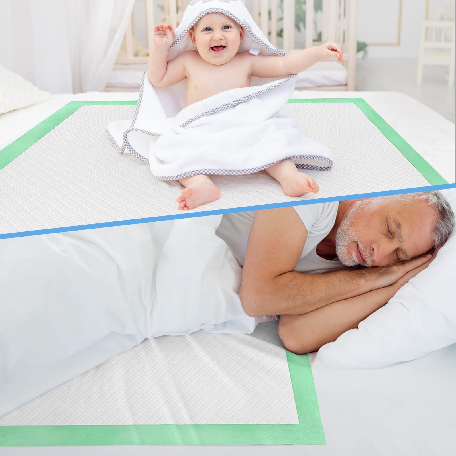 FYGRIP bed pads guard bedding and furniture from leaks.
