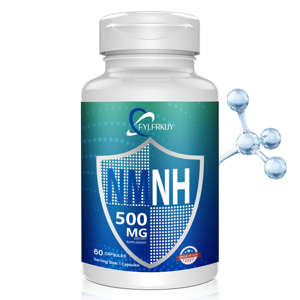 FYLFRKUY NMNH 500mg bottle side profile highlights compact daily supplement