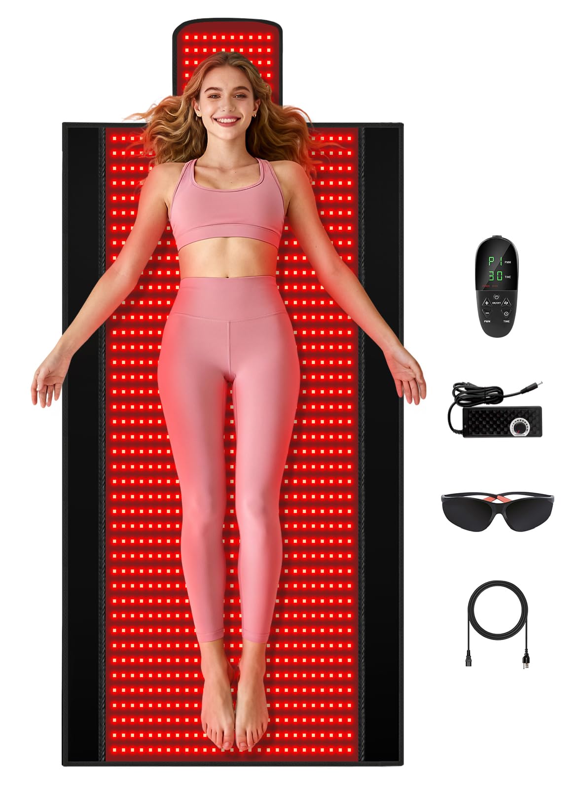 fyovuv full-body therapy blanket covers the entire frame for at-home relaxation.