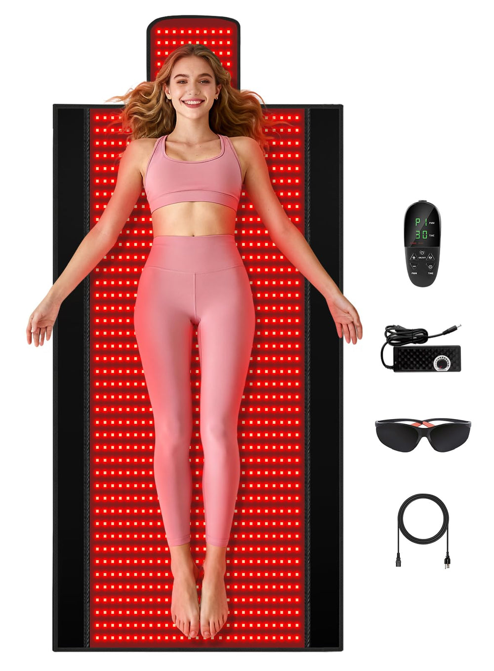 fyovuv full-body therapy blanket covers the entire frame for at-home relaxation.