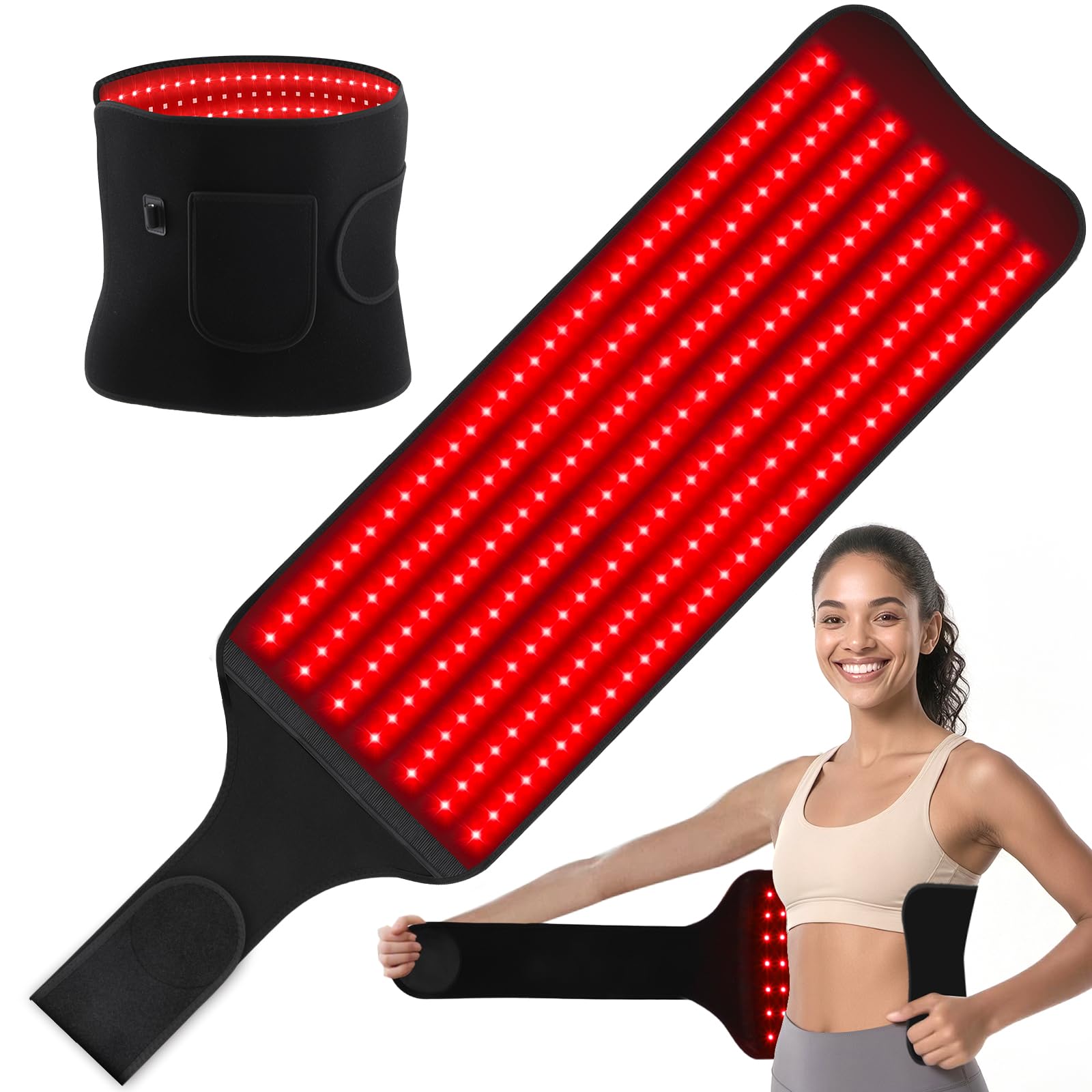 Fyovuv red light therapy belt front view for easy home relaxation.