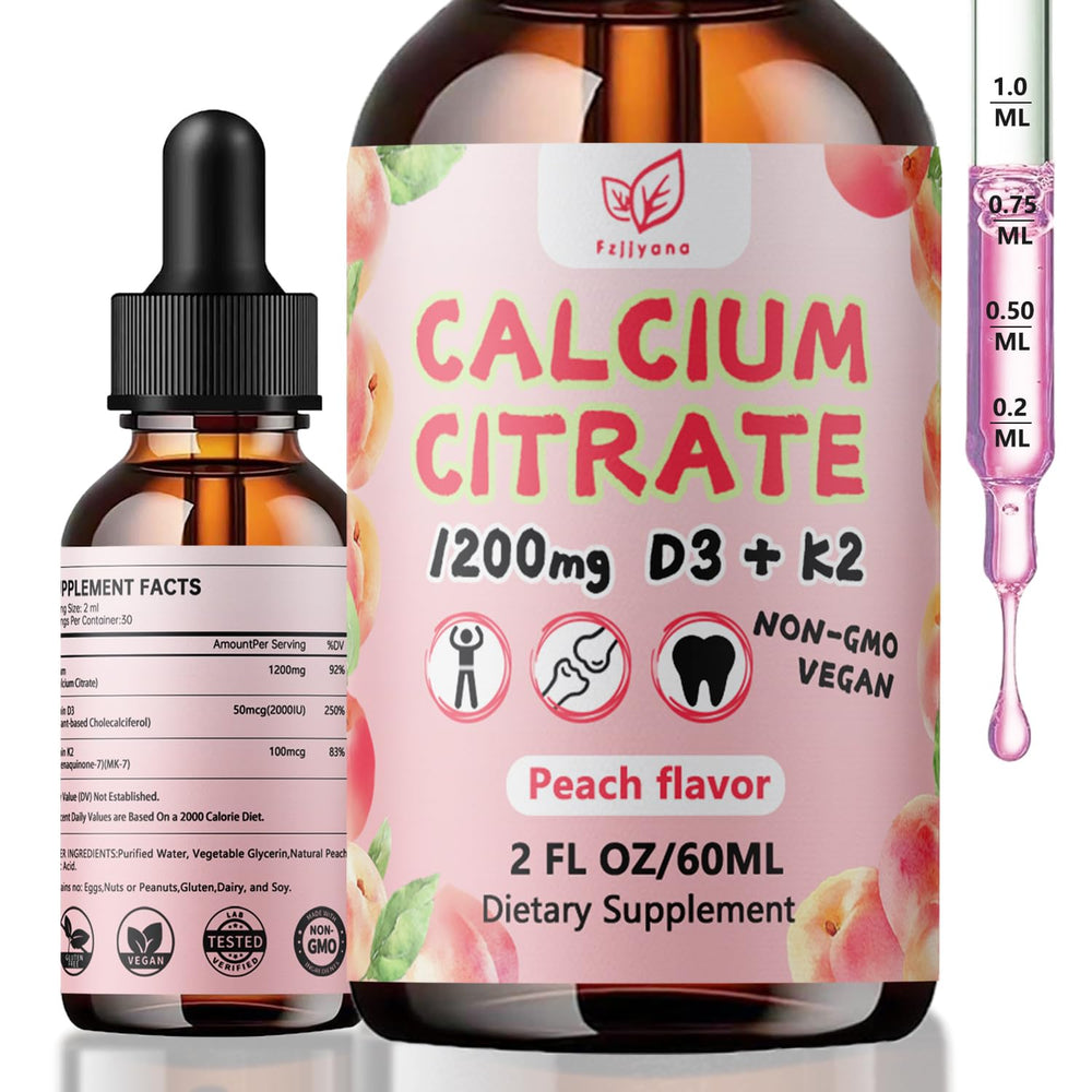 Fzjjyana liquid calcium citrate drops bottle for easy daily calcium support