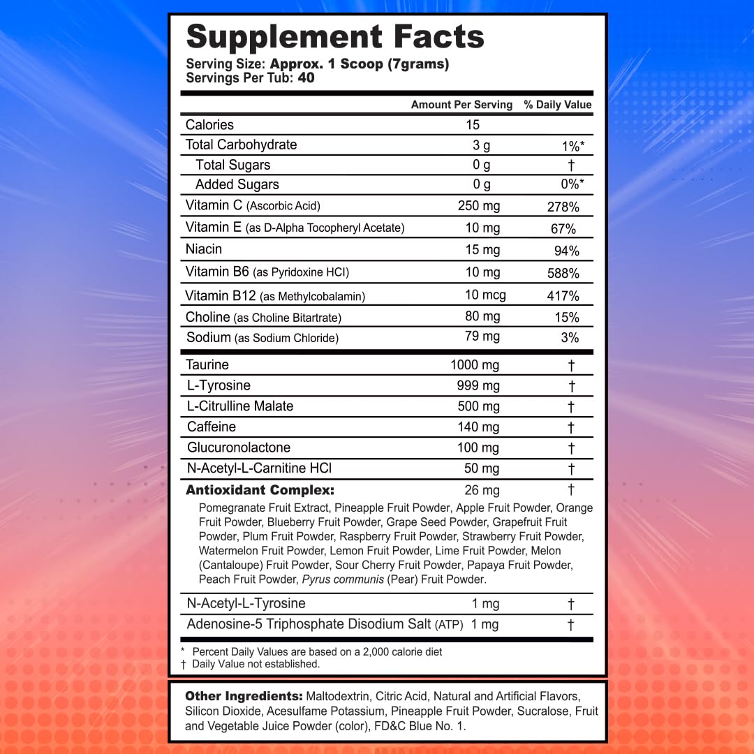 G Fuel Dragon Ball Z vitamin antioxidant blend supports daily energy.