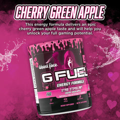 Ghost Face powder scoop image highlighting convenient 40 servings per tub.