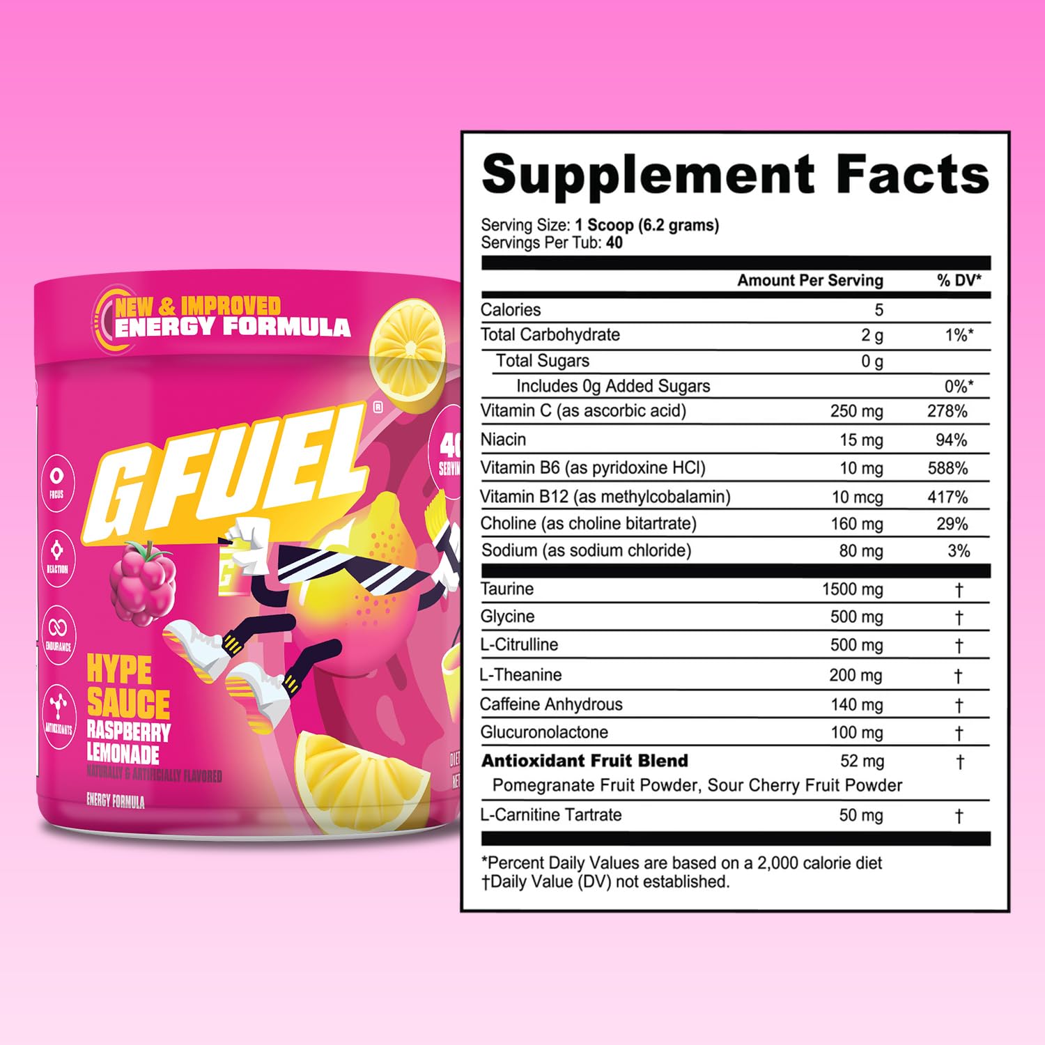 G Fuel Hype Sauce 2.0 pre-workout or study use