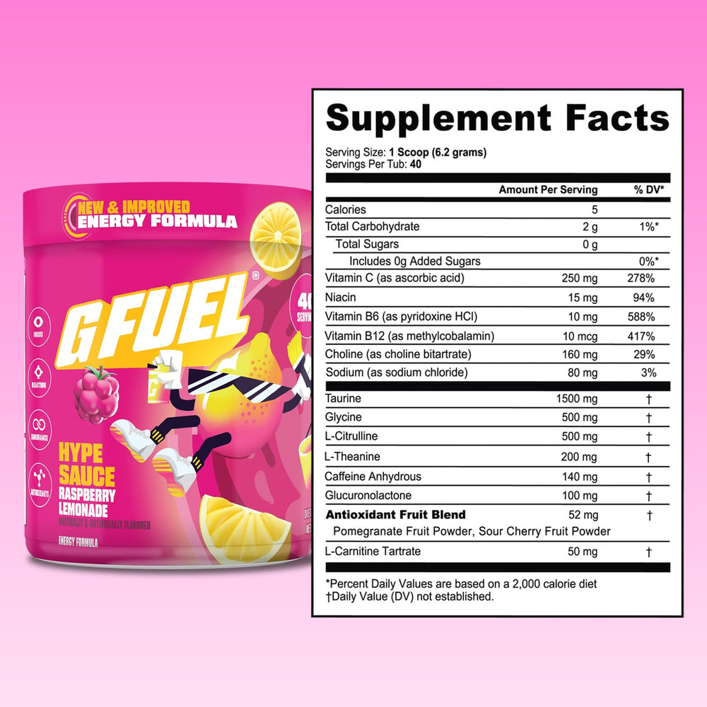 G Fuel Hype Sauce 2.0 pre-workout or study use