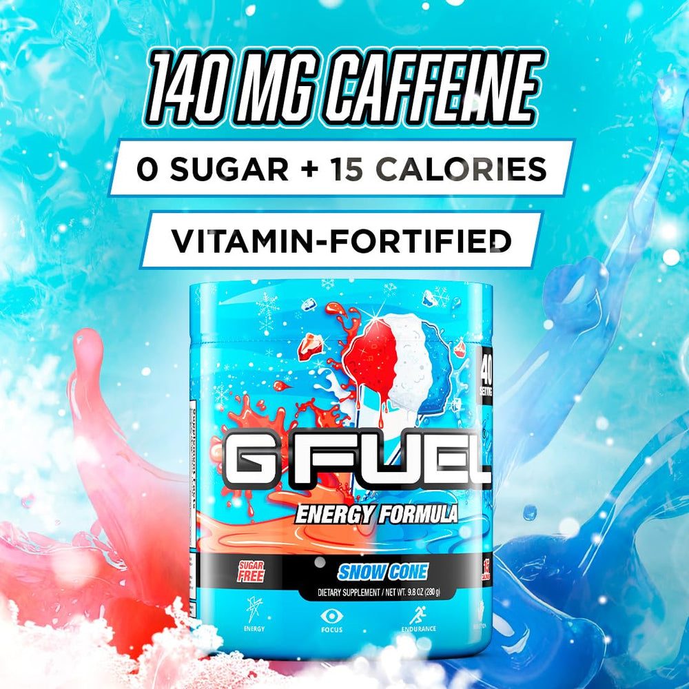 G Fuel Snow Cone powder scoop highlights easy-to-mix formula