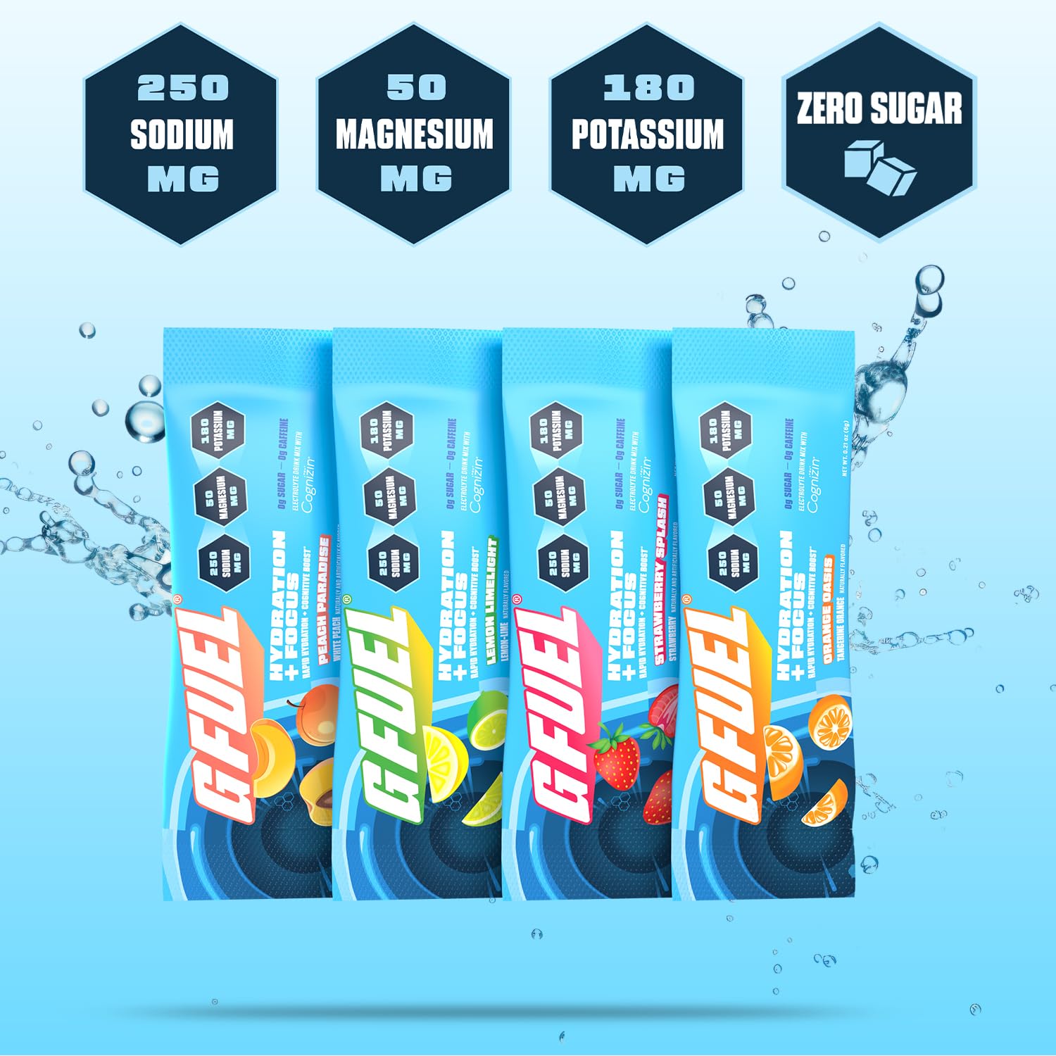 G Fuel Strawberry electrolyte packet keeps you hydrated during workouts
