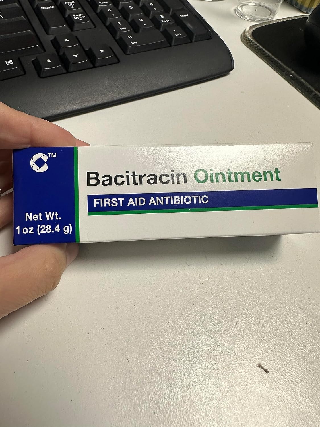 G and W Bacitracin Ointment 1oz in use on minor skin care scenario.